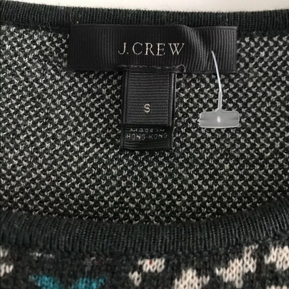 J.Crew | Sweater Womens Size Small Green Wool Long Sleeve Knotted Scarf Top - Picture 11 of 11